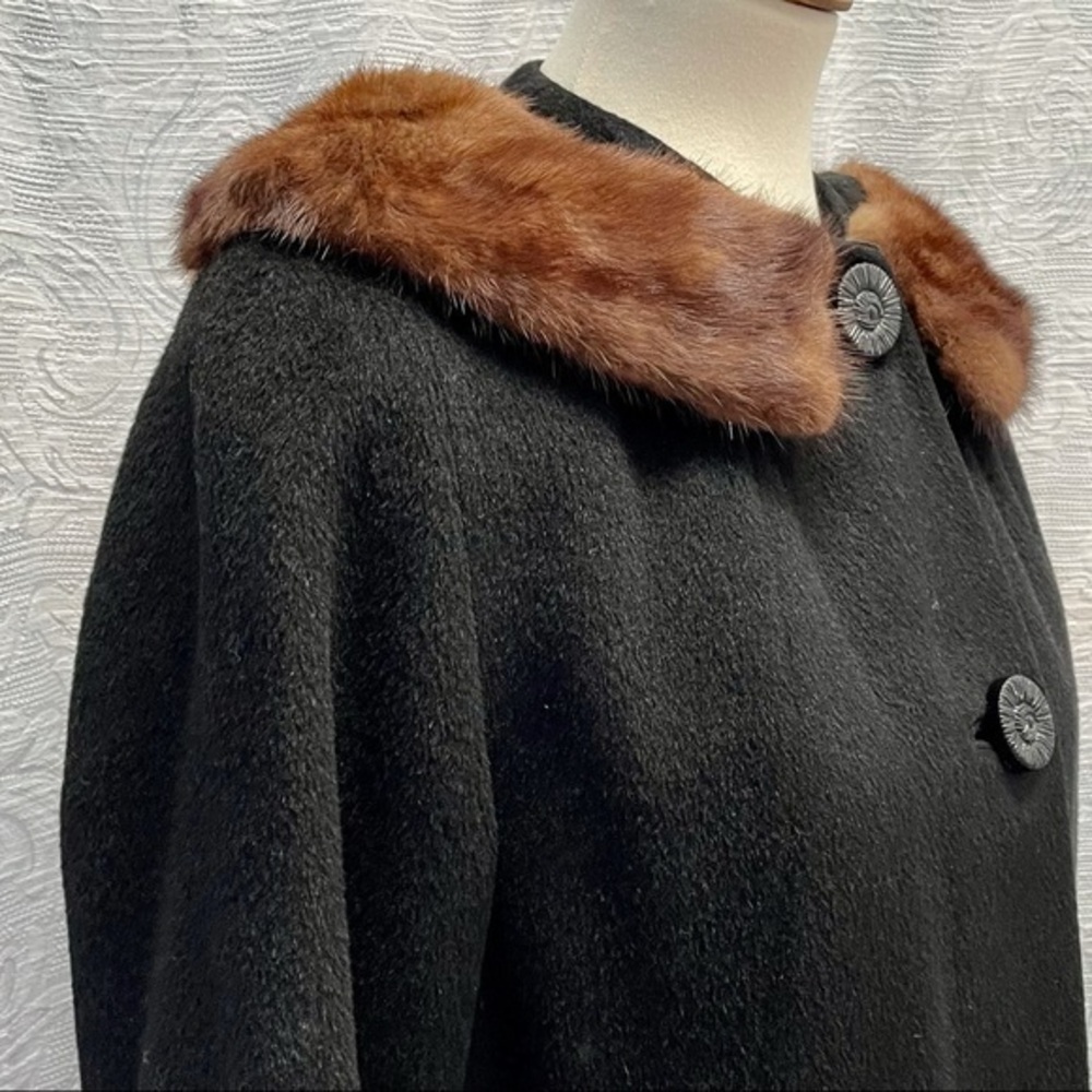 VTG 50’s/60’s Forstmann Long Dress Coat w Real Fur Trim